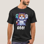 Ghost Cat Boo Funny Cute Cat Boo Kitty Halloween T-Shirt (Vorderseite)