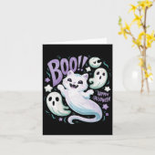 Ghost Cat Boo Kitty Halloween Karte (Gelbe Blume)