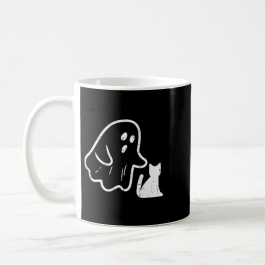 Ghost Cat Cket Funny Halloween Costume Men Women K Kaffeetasse (Links)