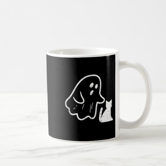 Ghost Cat Cket Funny Halloween Costume Men Women K Kaffeetasse (Rechts)