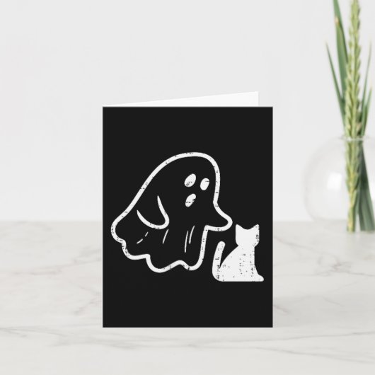 Ghost Cat Cket Funny Halloween Costume Men Women K Karte (Vorderseite)