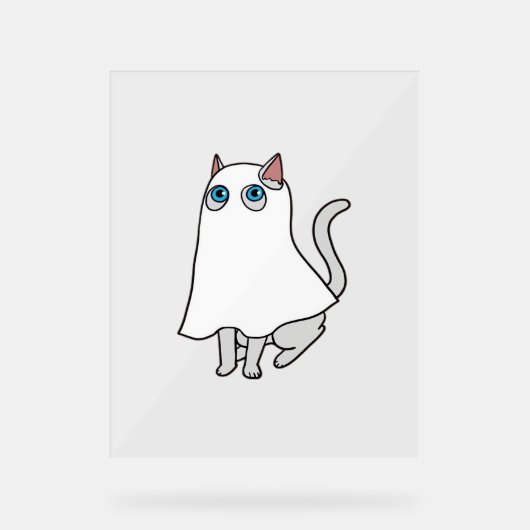 Ghost Cat Classic T - Shirt_1 Acrylschild (Vorderseite)