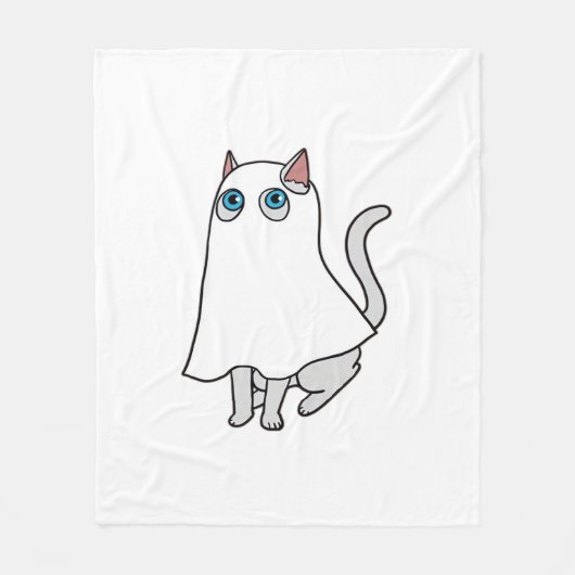 Ghost Cat Classic T - Shirt_1 Fleecedecke (Vorderseite)