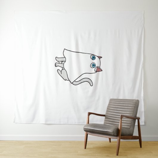 Ghost Cat Classic T - Shirt_1 Wandteppich (Beispiel (Horizontal))