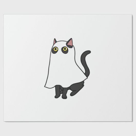 Ghost Cat Classic T-Shirt_2 Geschenkpapier (Flach)