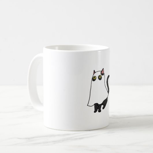 Ghost Cat Classic T - Shirt_2 Kaffeetasse (Vorderseite Links)