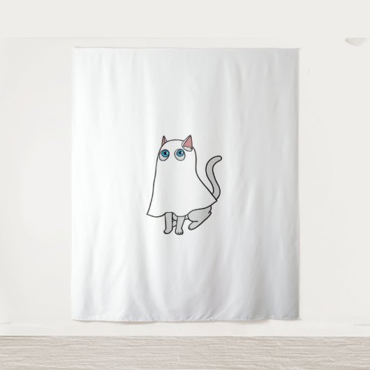 Ghost Cat Classic T - Shirt_2 Wandteppich (Vorderseite)