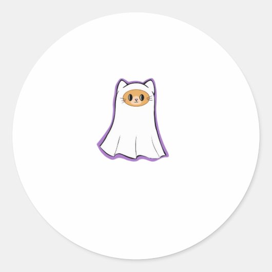 ghost cat Classic T - Shirt_3 Runder Aufkleber (Vorderseite)