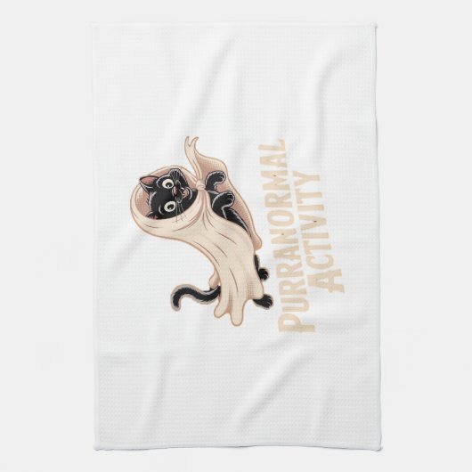 Ghost Cat Classic T - Shirt Geschirrtuch (Vertikal)