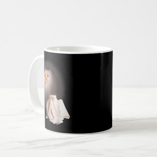 Ghost Cat Ghost Kitten Funny Cat Meme Halloween Kaffeetasse (Vorderseite Links)