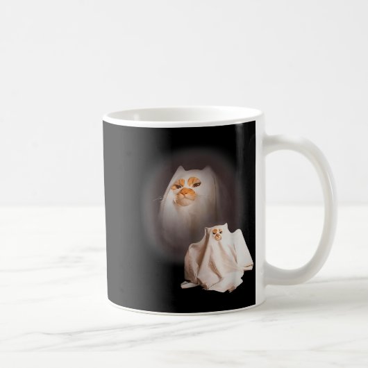 Ghost Cat Ghost Kitten Funny Cat Meme Halloween Kaffeetasse (Rechts)