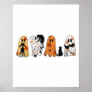 Ghost Cat Halloween Ghost Black Cat Spooky Jahresz Poster