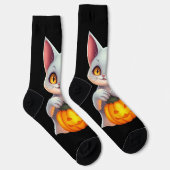 Ghost Cat Halloween Socken - Magisches und gemütli (Rechts)
