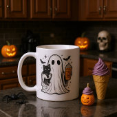 Ghost Cat Halloween Spooky Season Cat Lover Gesche Kaffeetasse