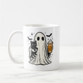 Ghost Cat Halloween Spooky Season Cat Lover Gesche Kaffeetasse (Links)
