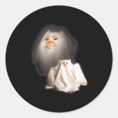Ghost Cat Meme Funny Halloween Men Women Kids Runder Aufkleber (Vorderseite)