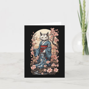 Ghost Cat mit Kimono Japanisch Yokai Folklore Desi Karte