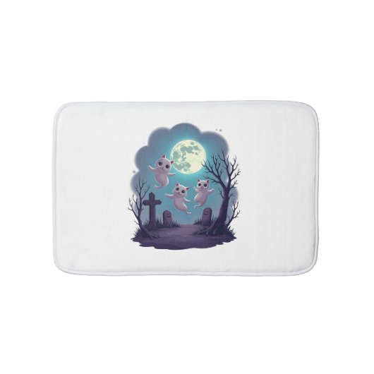 Ghost Cat Parade Badematte (Vorderseite)