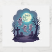 Ghost Cat Parade Schaumweinetikett (Einzelnes Label)