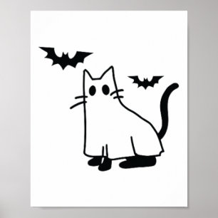 Ghost Cat Pocket Halloween Kostüme Männer Frauen K Poster
