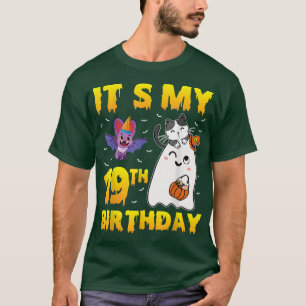 Ghost Cat Pumpkin Candy Corn sein 19. Geburtstag T-Shirt