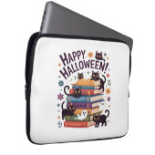 Ghost Cat Reading Books Lover Gift Halloween Spoo Laptopschutzhülle (Vorne Rechts)