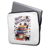 Ghost Cat Reading Books Lover Gift Halloween Spoo Laptopschutzhülle (Vorderseite Links)