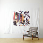 Ghost Cat Reading Books Lover Gift Halloween Spoo Wandteppich (Beispiel (Horizontal))