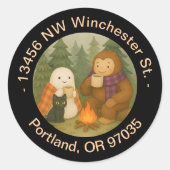 Ghost, Cat & Sasquatch - Rückgabeadresse-Label Runder Aufkleber (Vorderseite)