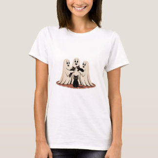 Ghost cat Squad Halloween T - Shirt T - Shirt
