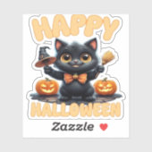 Ghost Cat T-Shirt, Halloween Shirt, Spooky Niedlic Aufkleber (Blatt)