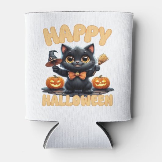Ghost Cat T-Shirt, Halloween Shirt, Spooky Niedlic Dosenkühler (Vorderseite)