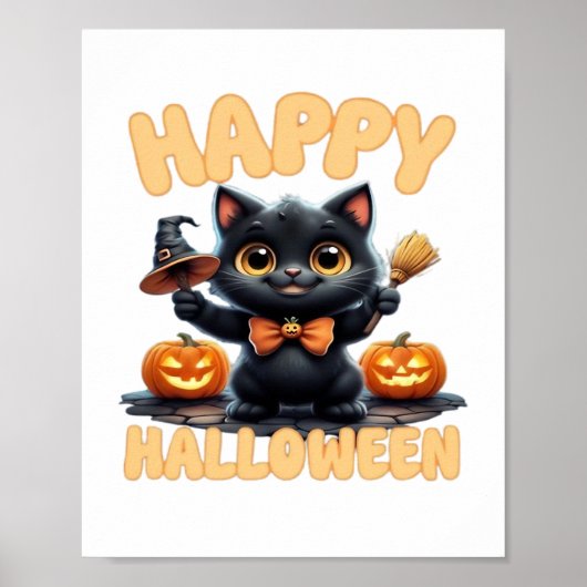 Ghost Cat T-Shirt, Halloween Shirt, Spooky Niedlic Poster (Vorne)