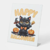 Ghost Cat T-Shirt, Halloween Shirt, Spooky Niedlic Sockelschild (Vorderseite)