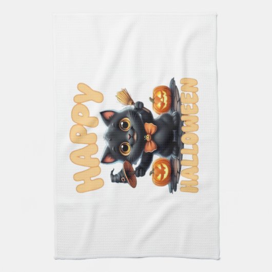 Ghost Cat Tee, Halloween Shirt, Spooky Cute, Unise Geschirrtuch (Vertikal)