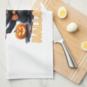 Ghost Cat Tee, Halloween Shirt, Spooky Cute, Unise Geschirrtuch (Viertel Falte)