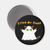 Ghost Cat Trick oder Treat Magnet (Vorderseite/Rückseite)