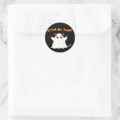Ghost Cat Trick oder Treat Runder Aufkleber (Tasche)