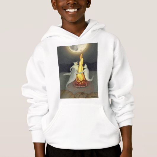 Ghost Cats Halloween Kids Hoodie (Vorderseite)
