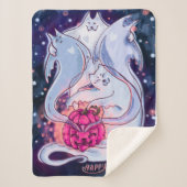 Ghost Cats Pumpkin Blanket Sherpadecke (Vorderseite)