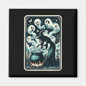 Ghost Cauldron Gothic Supernatural Tarot Card Magnet (Vorne)