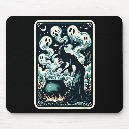 Ghost Cauldron Gothic Supernatural Tarot Card Mousepad (Vorne)