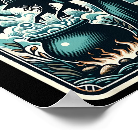 Ghost Cauldron Gothic Supernatural Tarot Card Poster (Ecke)