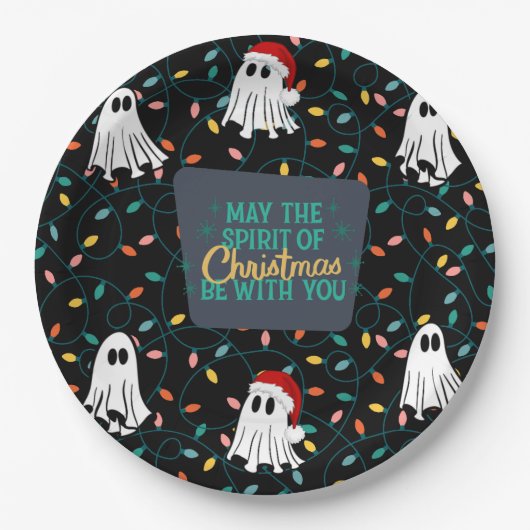 Ghost Christmas Design Pappteller (Vorderseite)