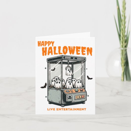 Ghost Claw Game Happy Halloween Karte (Vorderseite)