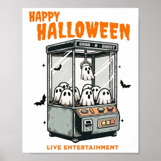 Ghost Claw Game Happy Halloween Poster (Vorne)
