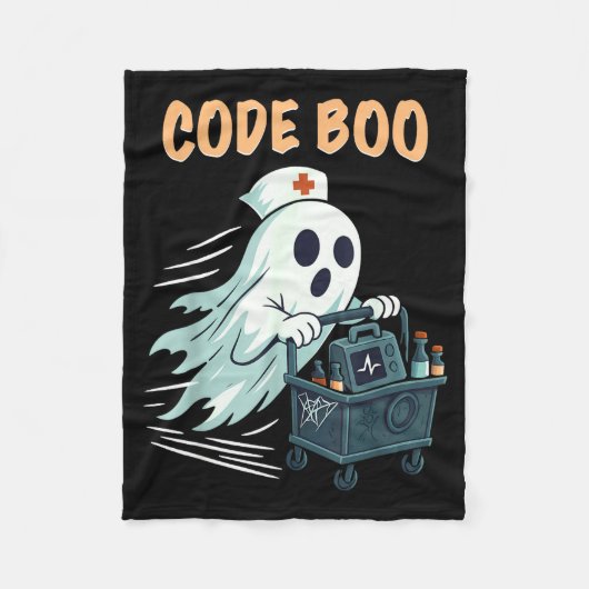 Ghost Code Boo In The Icu Nursing Gift For Hallowe Fleecedecke (Vorderseite)