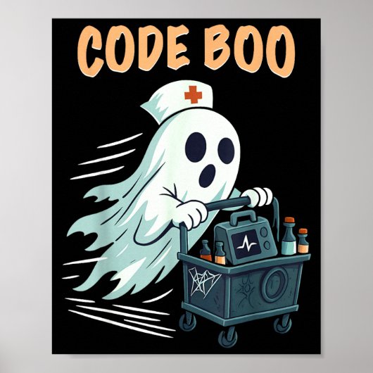 Ghost Code Boo In The Icu Nursing Gift For Hallowe Poster (Vorne)