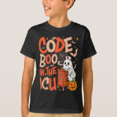 Ghost Code Boo In The Icu Nursing Nurse Halloween T-Shirt (Vorderseite)