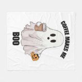 Ghost Coffee Halloween Funny Fleecedecke (Vorderseite (Horizontal))
